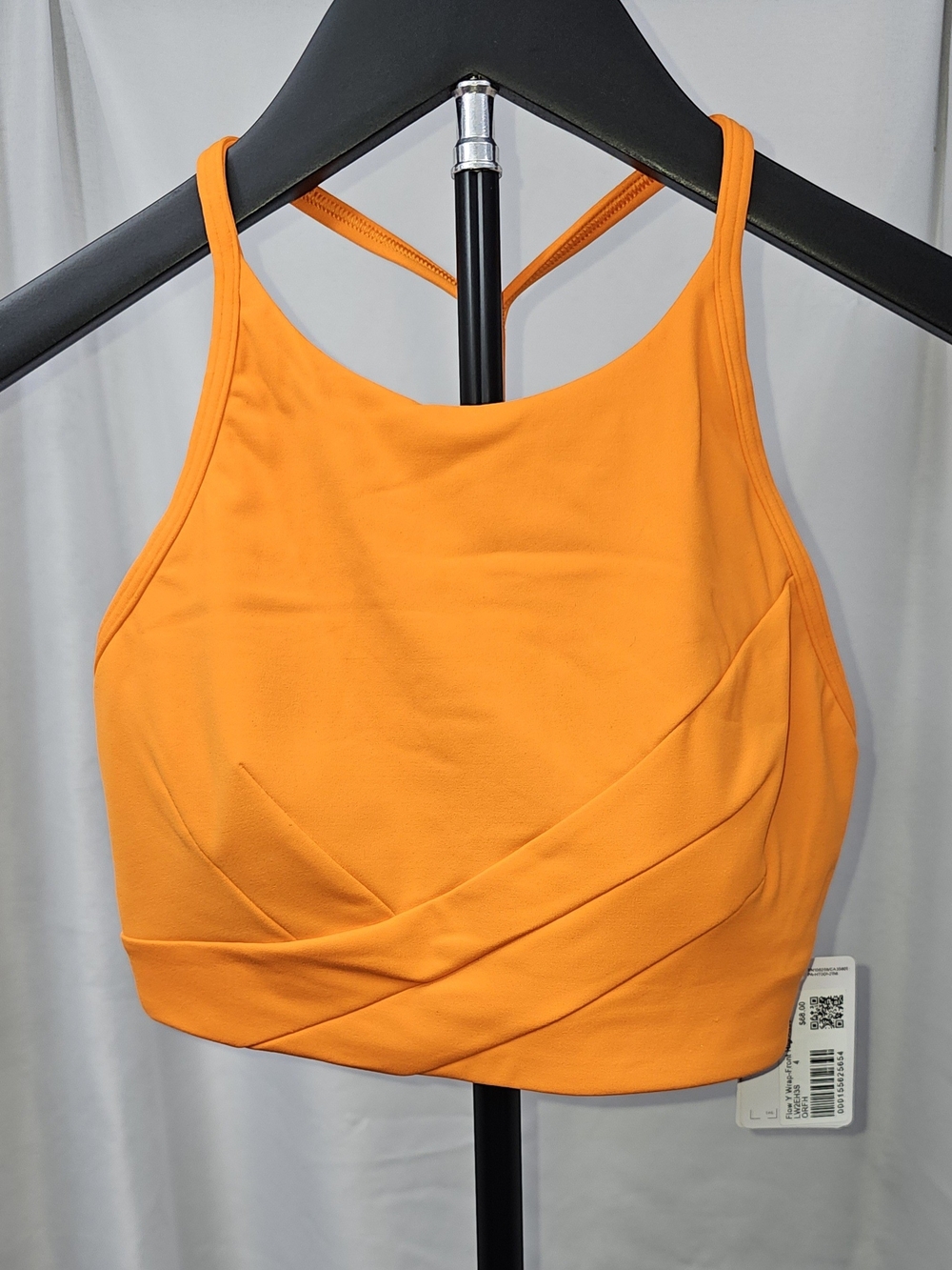 ​NWT Lululemon Flow Y Wrap-Front High-Neck Bra - Orange Flash - Size 4